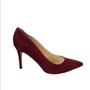Marc Fisher Suede Maroon Pointed Toe Heels